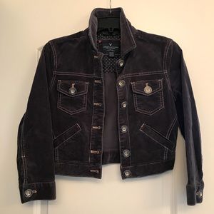 American Eagle Cropped 3/4 Sleeve Corduroy Jacket